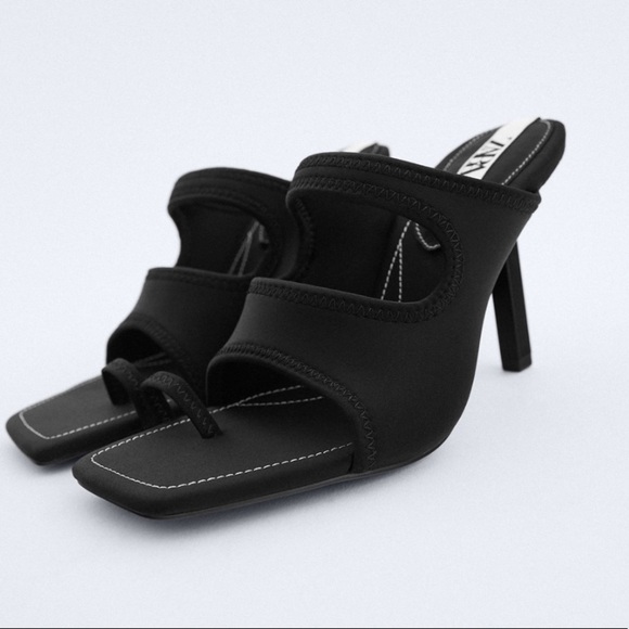 ZARA Heeled Neoprene Sandals - Picture 7 of 7